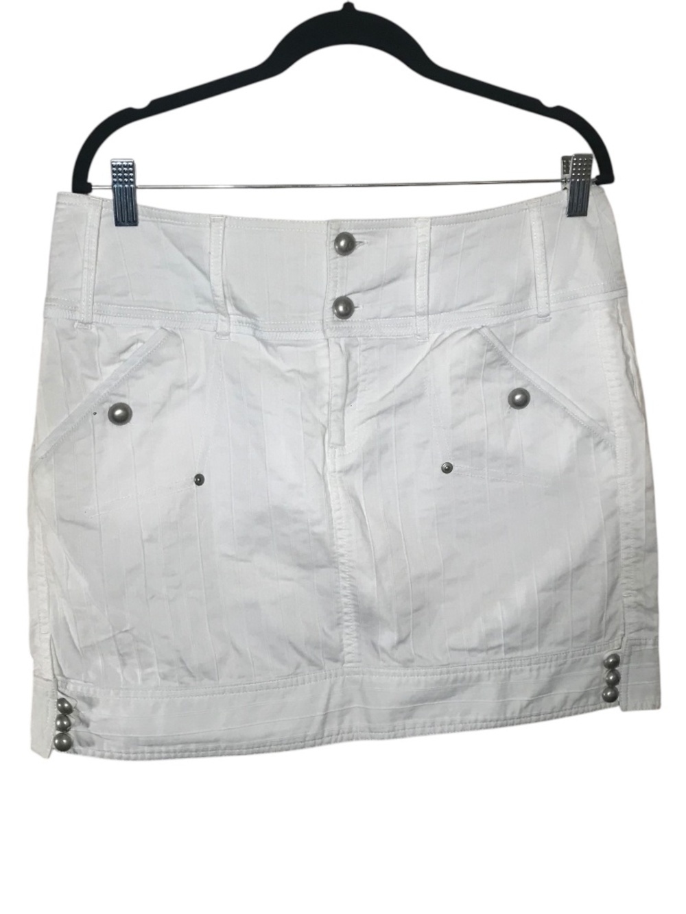 Terra Nostra White Skort Size 12 Cargo Utility Lace Up Back Stretch Cotton Blend